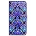 Bcov iPhone 6S Case,iPhone 6 Case, Bfun Packing Vintage Blue Purple Flower Wallet Leather Cover Case for iPhone 6 6S