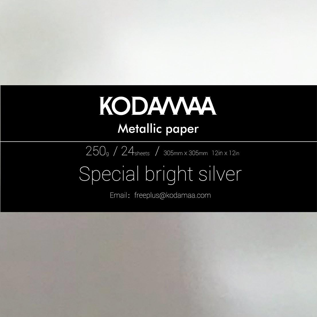 KODAMAA 12“x12”Square Art Craft Gold/Silver Cardstock, Multipurpose Shimmer Metallic Paper Perfect for Festival Crafting, Party Decoration, Gift Packaging (24 Sheets) (Bright Silver)