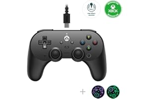 8BitDo Pro 2 Hall Effect Joysticks/Hall Trigger Wired Controller with Back Buttons, 3.5mm Audio Jack and Mic Mute Button for 