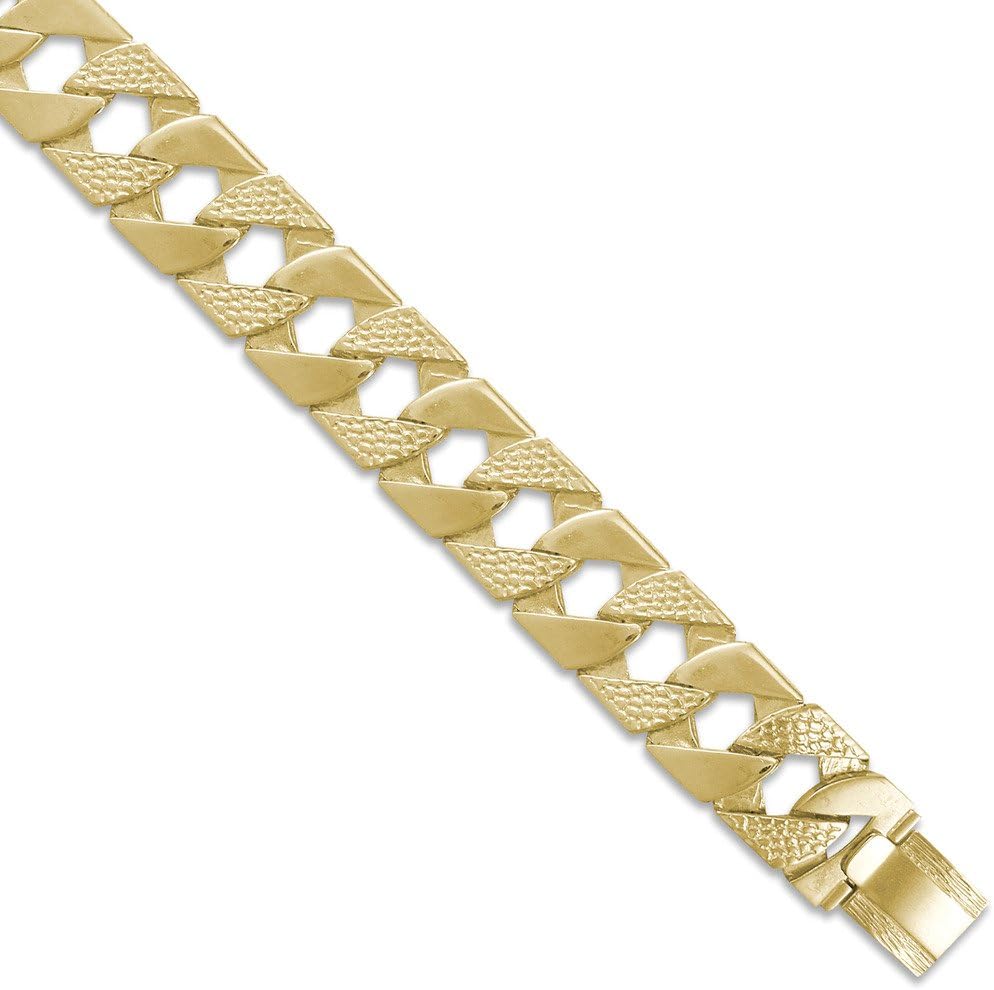 9ct Gold Heavy Cast Lizard & Polished Curb Chain Necklace 30 inch Brand New