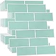 WALPLUS Premium 12 Sheets Peel and Stick Kitchen Backsplash Tile Stickers Self Adhesive Stick on Subway Tile 12" x 6" Bathroom Splashback Water Heat Resistant 3D Wall Tiles Green Glossy