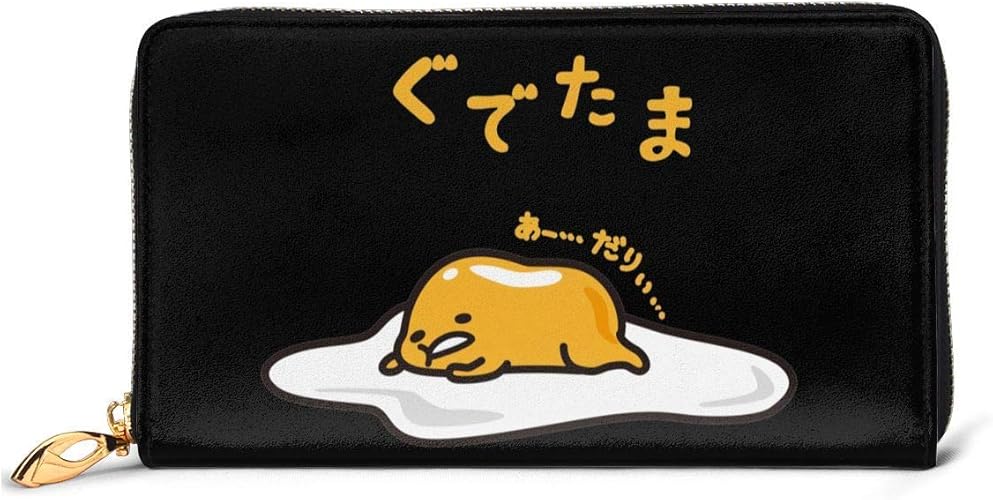 Amazon 人気ランキング ぐでたま 2 男女通用金属ジップレザー財布 長財布プレミアムレザーと おしゃれ 大容量多機能 男女共用高級おしゃれな 無地 シンプル快適で丈夫な防水レザー メンズバッグ 財布