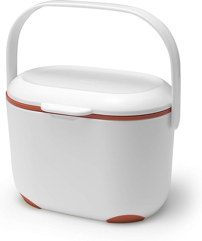 Addis 2.5 Litre Kitchen Indoor Compost Food Waste Caddy Bin, White
