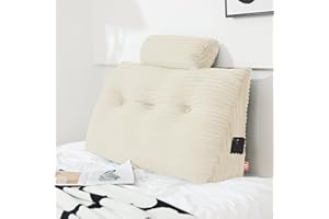 Rycwola Headboard Wedge Pillow with Neck Roll Pillow Large Headboard Pillow Twin Wedge Pillow Headboard Soft and Supportive Bed Rest Reading Pillows for Sitting in Bed with Removable Cover