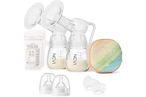 NCVI Double Electric Breast Pump 8122-2 with 4 Modes 9 Levels, Breastfeeding Pump with 21/24mm Flanges, Rechargeable Milk Pump Ultra-Quiet for Home & Travel, LED Touchscreen
