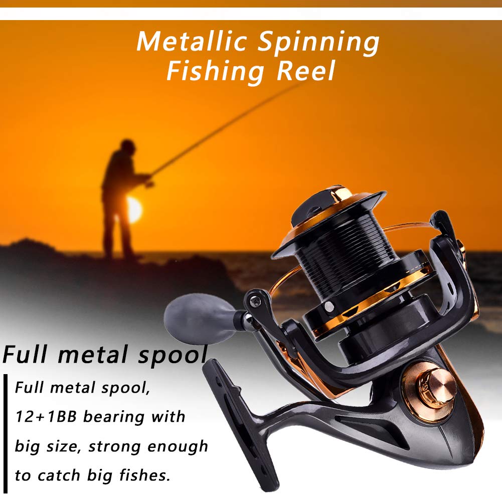 DAUERHAFT Corrosion Resistance Metallic Fishing Reel 14+1BB Fishing Accessories,for Sea Fishing(11000)