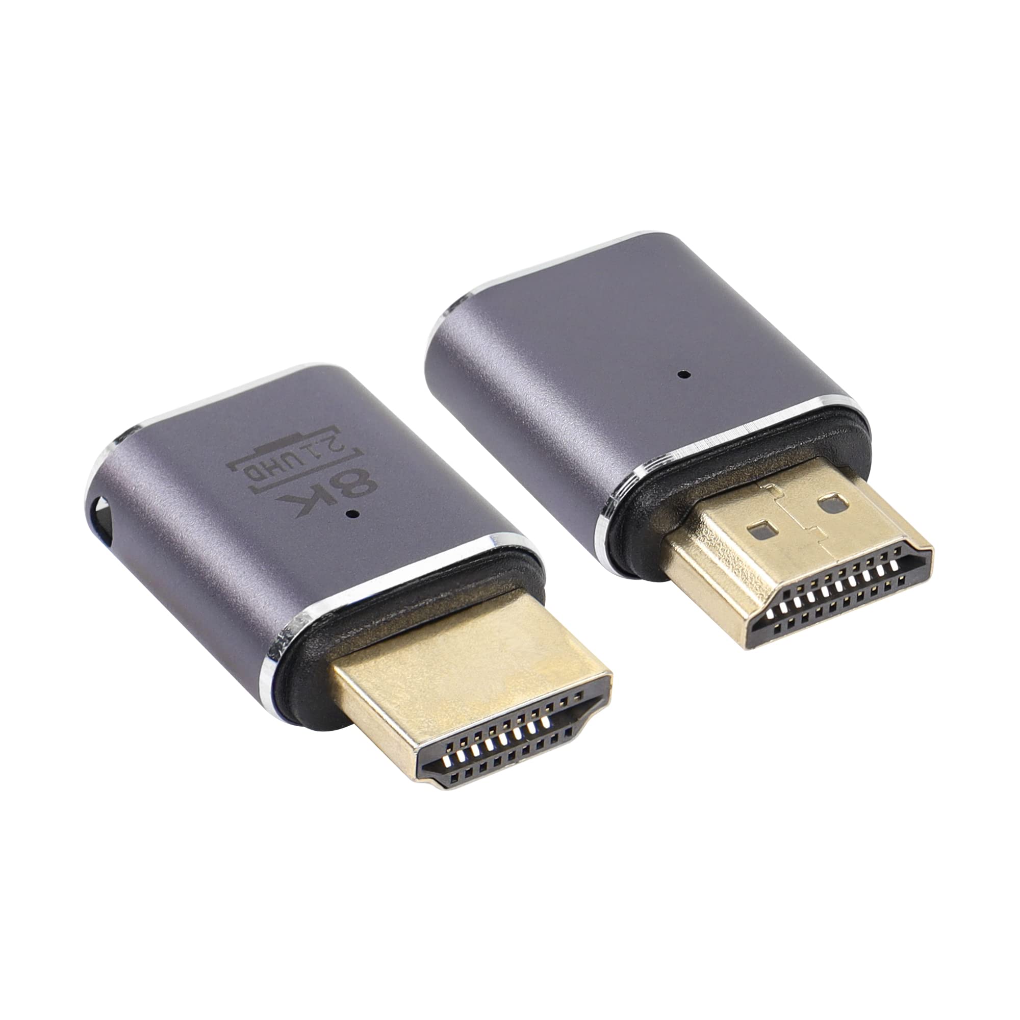 RIIEYOCA 8K HDMI 2.1 Adapter, 48Gbps HDMI Male to Female UHD Connector 3D Extender Support 8K@60Hz / 4K@120Hz Compatible with HDTV, ARC Laptop, PC, Monitor, Roku TV, 2 pack