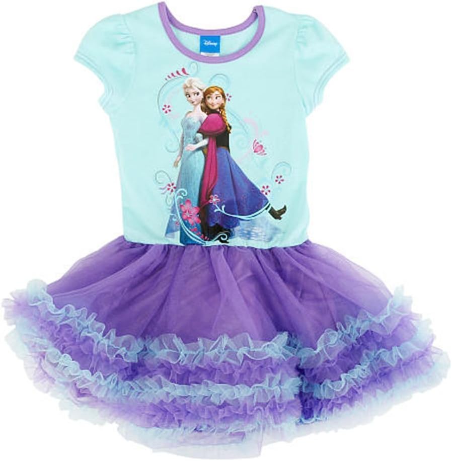 Disney Frozen Elsa/Anna Short Sleeve Shimmer Mesh Tutu Dress Purple