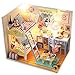 Ogrmar Wooden Dollhouse Miniatures DIY House Kit With Cover and Led Light-Young Memories