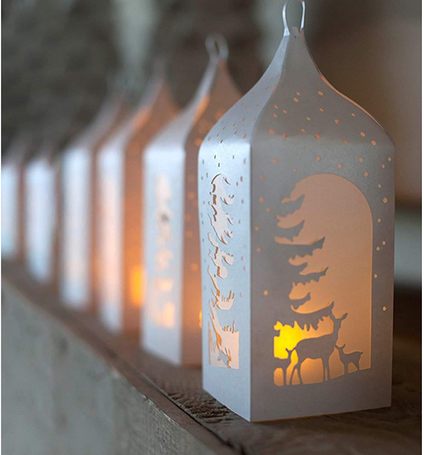 Christmas Lantern Metal Die Cuts, Merry Christmas Tree Deer Elk Cutting Dies Cut Stencils for DIY Scrapbooking Album Decorative Embossing Paper Dies Card Making