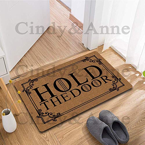 Tdou Hold The Door Game of Thrones Doormat Entrance Floor Mat Funny Doormat Door Mat Decorative Indoor Outdoor Doormat 23.6 by 15.7 Inch