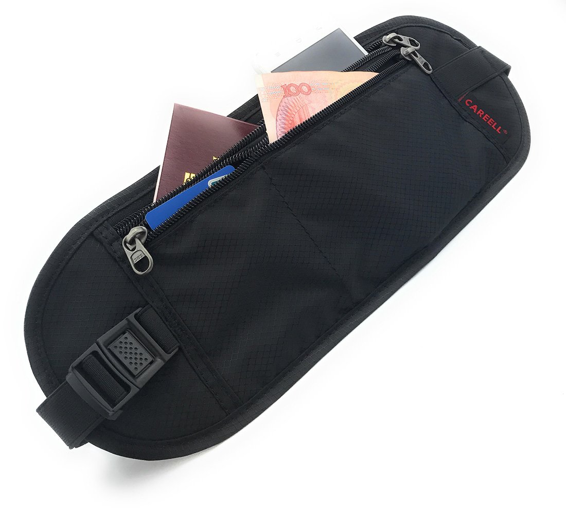 Yacn Security Travel Wallet Hidden Travel Pouch Waist Money Belt Body Wallet Lightweight,oxford