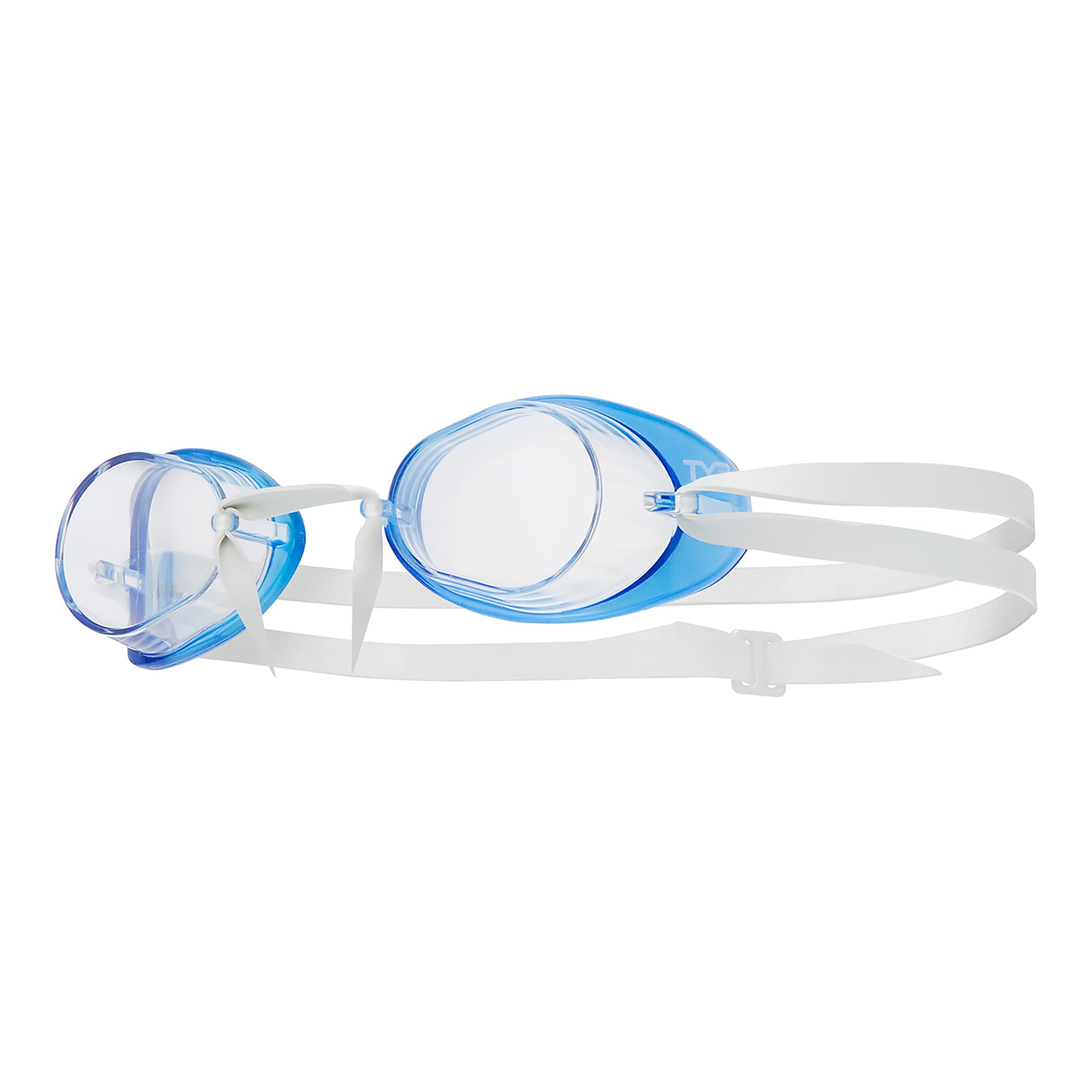 TYR Unisex Adult Socket Rocket 2.0 Swedish Style Goggles - Clear/Blue/White, Medium