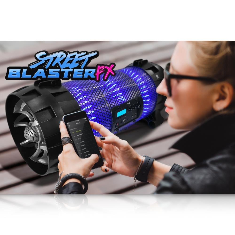 Pyle Portable Wireless BoomBox Stereo Rechargeable Speaker System with