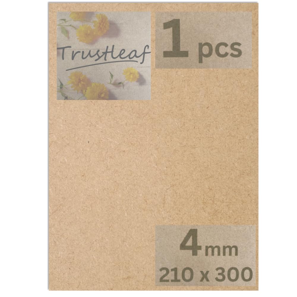 Trustleaf 4mm Sheets of MEDITE Premier MDF 210mm x 300mm, A4 Approx. Pack of 1
