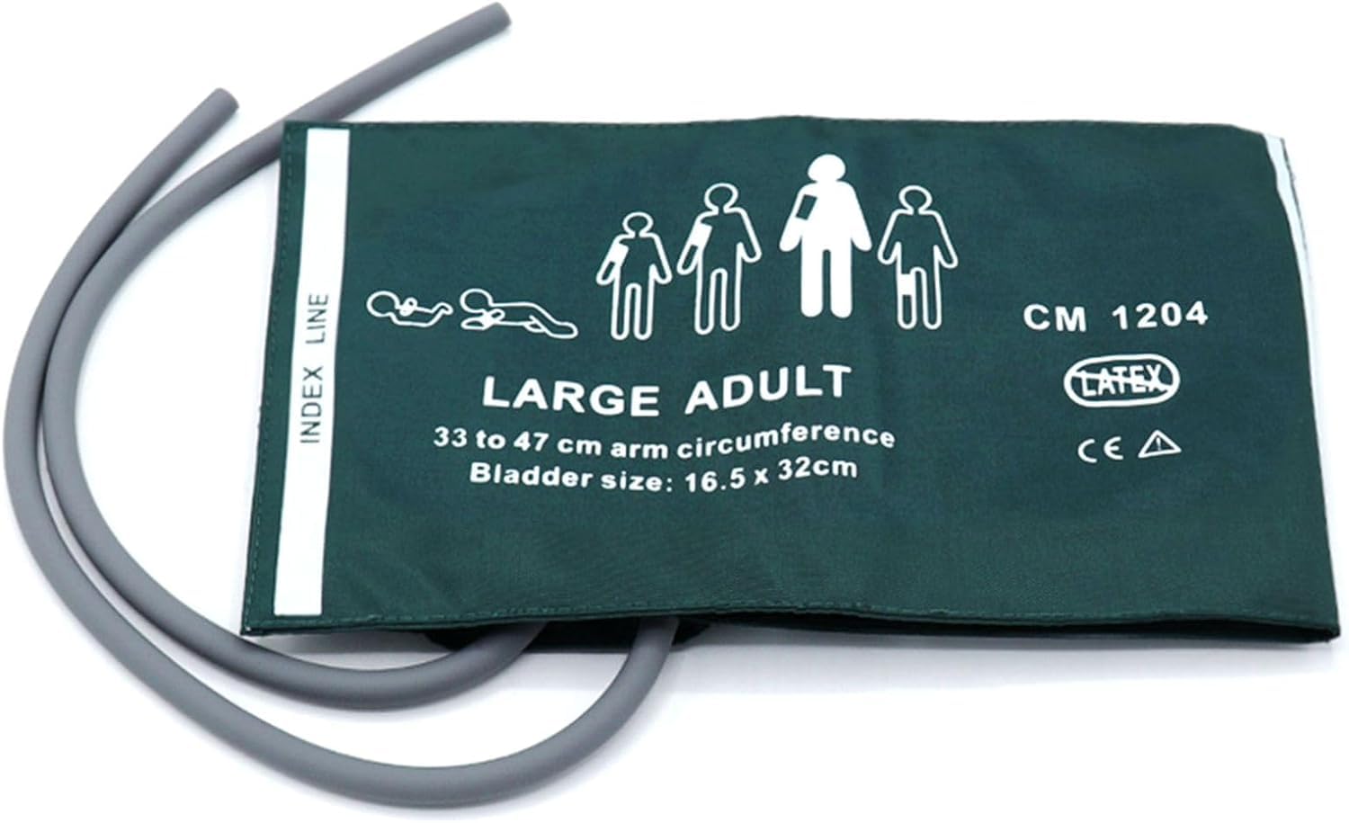 Universal NIBP Cuff for LargeAdult, 33-47 cm Double Tube Reusable Nylon Replacement Blood Pressure Cuff, No Connector