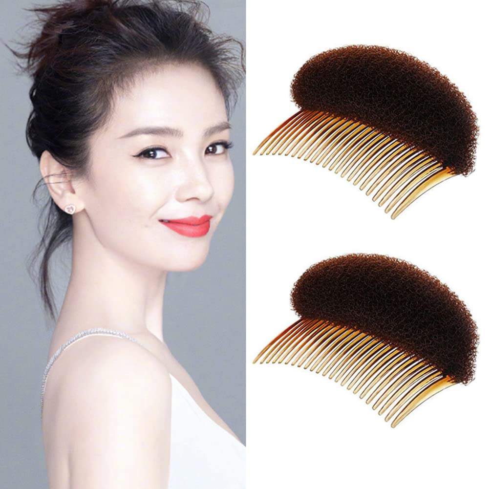 2Pcs Charming Bump It Up Volume Inserts Sponge Styling Insert Do Beehive Hair Styler Bun Maker Tool Hair Base Hair Comb Hair Styling Accessories