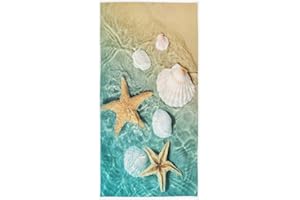 Wamika Beach Summer Hand Towels Seashells Starfishs Face Towel Ocean Sea Soft Thin Guest Towel Portable Kitchen Tea Towels Dish Washcloths Bath Decorations Housewarming Gifts 16 X 30 in