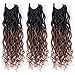 Gabrielle 6 Packs (14 Inch, OT30) Ombre Goddess Locs Faux Locs Crochet Hair Wavy With Curly Ends Synthetic Twist Braiding Goddess Hair Extensions 24 Roots