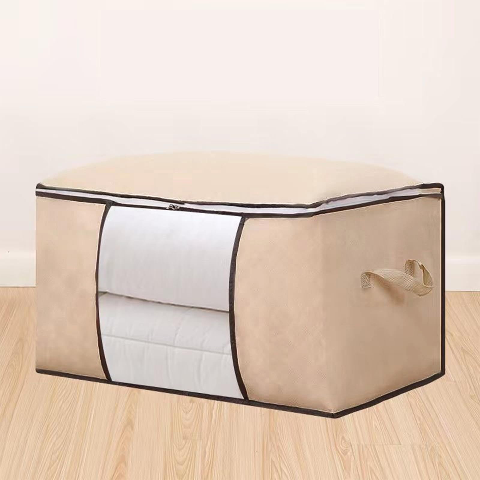 Photo 1 of 90L Large Storage Bag, Foldable Design, Reinforced Handles, Non-Woven Dustproof, Ideal for Home Clothes Organizing and Moving Luggage Storage.