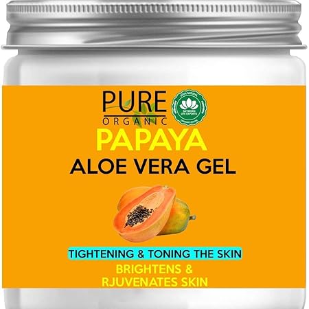 Sky Morn- Pure Organic Non-Toxic Aloe Vera Gel with papaya for Acne, Scars, Glowing & Radiant Skin Treatment-175ml