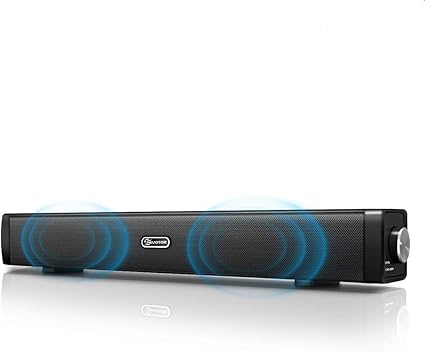 Amazon Co Jp Eivotor Usbコンピュータスピーカー 有線コンピュータサウンドバー ステレオusb電源 ミニサウンドバースピーカー Pc携帯電話タブレット デスクトップノートパソコンテレビ用 ブラック パソコン 周辺機器