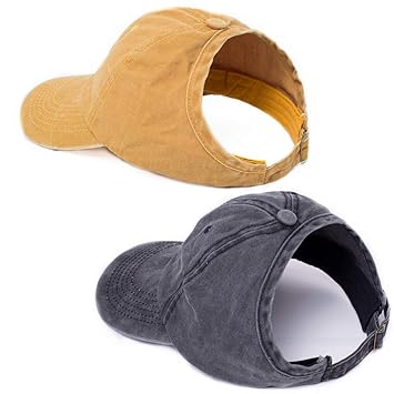 Amazon Com Beira 2 Pack Backless Ponytail Hat For Women Curl Cap