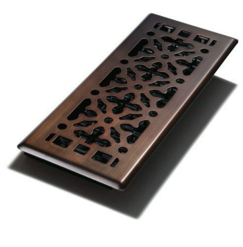 Photo 1 of Decor Grates AGH412-RB Gothic Steel Floor Register 4x12 Inch, Bronze