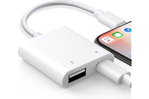 USB Camera Adapter with Charging Port, Portable Female OTG Adapter Compatible with iPhone iPad, iPad to USB Adapter Plug and 