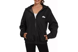 OSTOO Women's Running Cycling Lightweight Rain Jacket Waterproof with Hood Hiking Wind Breakers Pullover