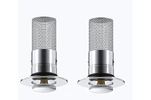 Bathroom Sink Drain Stopper, 2 Pack, Pop Up Strainer with Removable Filter Basket Hair Catcher, 2.79-3.35 cm