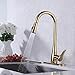 KES cUPC NSF Certified BRASS Singel Handle Pull Down Kitchen Faucet with Retractable Pull Out Wand, High Arc Swivel Spout, Titanium Gold, L6910LF-PG