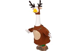 Aymolas Christmas Goose Outfit Reindeer Porch Goose Outfits Xmas Yard Goose Clothes Silly Lawn Goose Costume for 23'' Porch Goose Duck Decorations