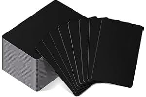 Patelai Blank Metal Business Cards Thickness 0.8 mm Metal Laser Engraving Cards for House Office Customer DIY Gift Plate Invitations, 86 x 54 Mm, Black(50 Pcs)