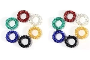 12 Pack Spiky Sensory Rings - 2.5cm Finger Massager for Anxiety & ADHD Stress Relief, Portable Sensory