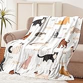 Tupmnbry Cat Blanket Animals Pet Print Throw Blanket Super Soft Flannel Fleece Throw Blanket Lightweight Fluffy Plush Fuzzy Bed Blanket for Couch 50"X60"