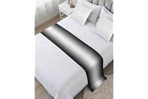 HOMECHOID Black Ombre Bed Runner for King Size Bed, Bedspread Protector Slipcover Bed Scarf for Foot Bed Runners & Scarves for Bedroom Hotel 102x20 Inches Black White Gradient Abstract Modern Minimalism Art