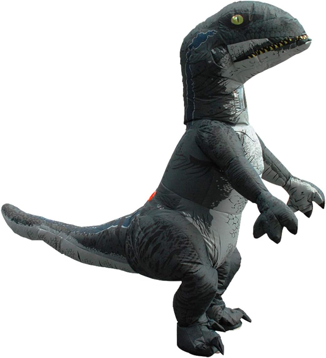 Fancy Adult Child Inflatable Alien Dinosaur Grim Reaper Unicorn Cowboy Halloween Cosplay Fantasy Costume (Raptor Adult)