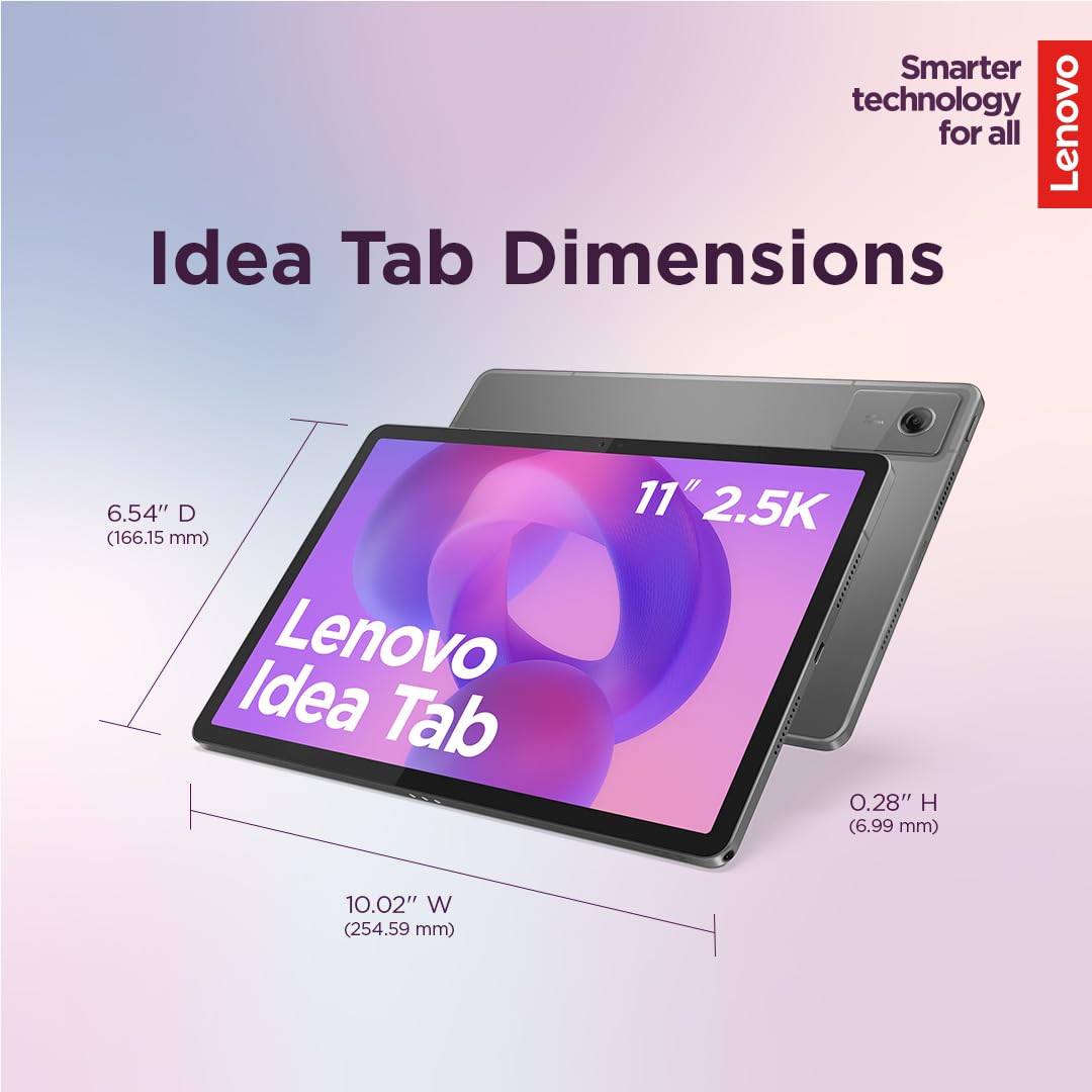 Lenovo Idea Tab - College Tablet - 11″ 2.5K IPS Touchscreen Display - 90Hz - MediaTek Dimensity 6300-8 GB Memory - 256 GB Storage - Integrated Arm Mali-G57 MC2 - Lenovo Tab Pen and Folio Case