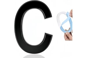 HABITABLE TREE Self-adhesive 5 Inch House Numbers, Acrylic House Number Modern House Numbers Black Mailbox Numbers for Outside Address Home Number for Apartments Office Hotel Room (Letter C)