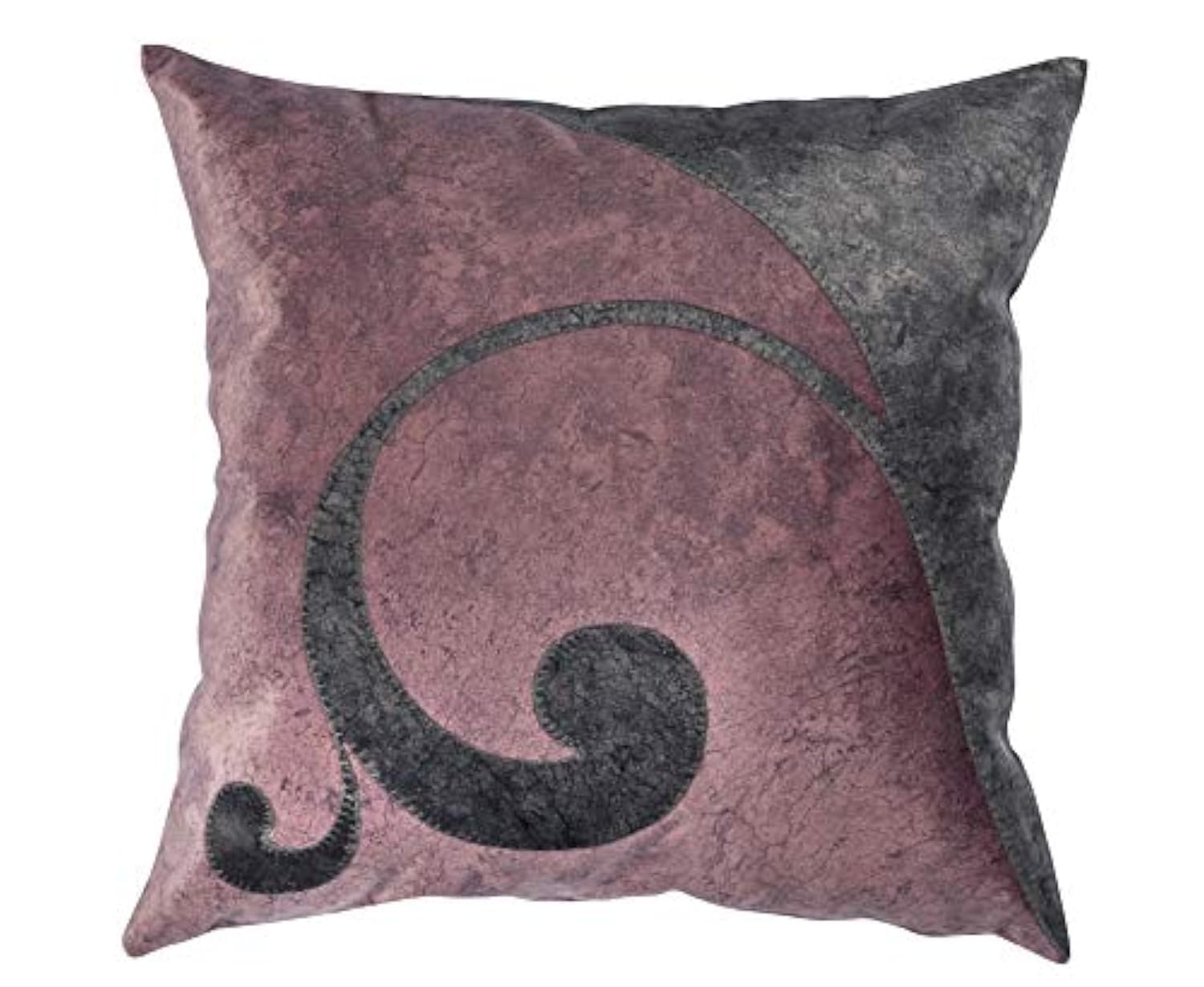 Cushion Cover, Handmade Cushions, Decorative Cushions, Velvet Touch Laser Cut Embroidery Accent Home Sofa Cushion Cover Pillowcase (Standard, 45 x 45 cm) Pink/Dark Grey