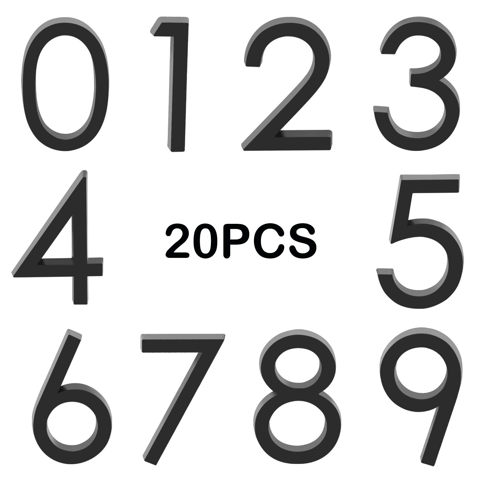 20 Pieces Self-adhesive Door House Numbers Mailbox