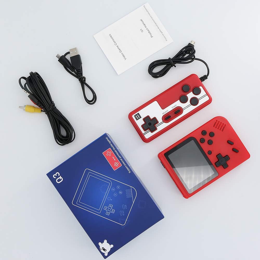 BLANDSTRS Handheld Game Consoles, Retro Mini Game Player with 520 Classic FC Games, Good Present for Kids Boy, Xmas Gift - Red: Toys & Games
