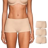 INLYRIC Women's Inbarely Plus Boyshorts Underwear - Soft Full Coverage Boxer Shorts Briefs Ladies Panties 3 Pack
