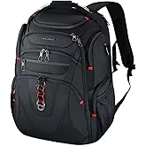 KROSER TSA Friendly Travel Laptop Backpack 17.3 inch XL Computer Backpack Water-Repellent College Daypack Business Backpack with RFID Pockets & USB Port for Men/Women-Black