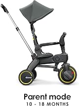 Doona Liki Baby Trike S1 Slate Green Foldable Tricycle with Canopy view 4