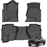 ANBINGO® All Weather TPE Floor Mats for Chevrolet Silverado/GMC Sierra 1500 2014-2018, 2019 Silverado 1500 Legacy/GMC Sierra 1500 Limited, 2500/3500 HD 2015-2019 (Double/Extended Cab, No PTO Kit)