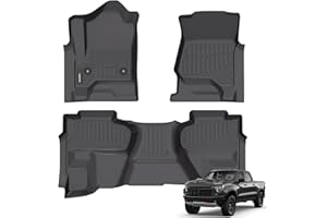 ANBINGO-Floor Mats Fits 2014-2018 Silverado/Sierra 1500, 2015-2019 2500/3500 HD, Double Cab Only, Custom Fit Silverado Floor mats, All Weather Protection Silverado1500 Double Cab Accessories