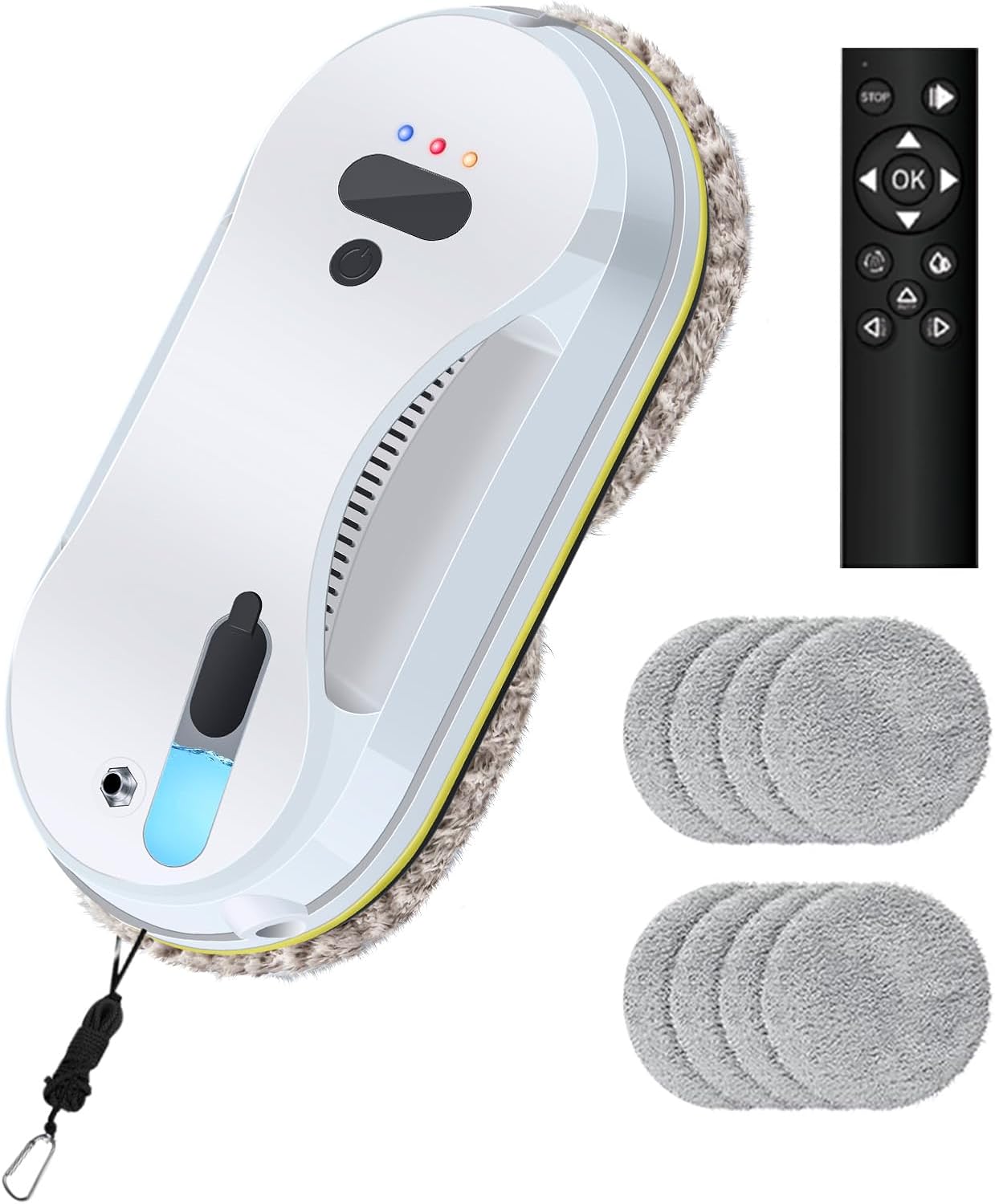 Window Cleaner Robot with Water Spray Window Cleaning Robot Window Cleaner with Automatic Water Spray Glass Cleaning Robot 5600Pa Sunction Power for Windows/Tiles/Class Door (White)