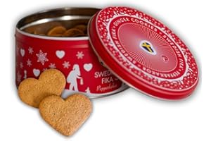 Gingerbread Cookie Tin, Swedish Pepparkakor, Organic, Vegan, Made with Real Ginger, Christmas Gift Cookies, Ginger Snaps Cookies, Thin Organic Ginger Snaps by Euro Delights